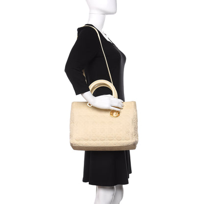 Christian Dior Nylon Cannage Large Lady Dior White 2 of 19