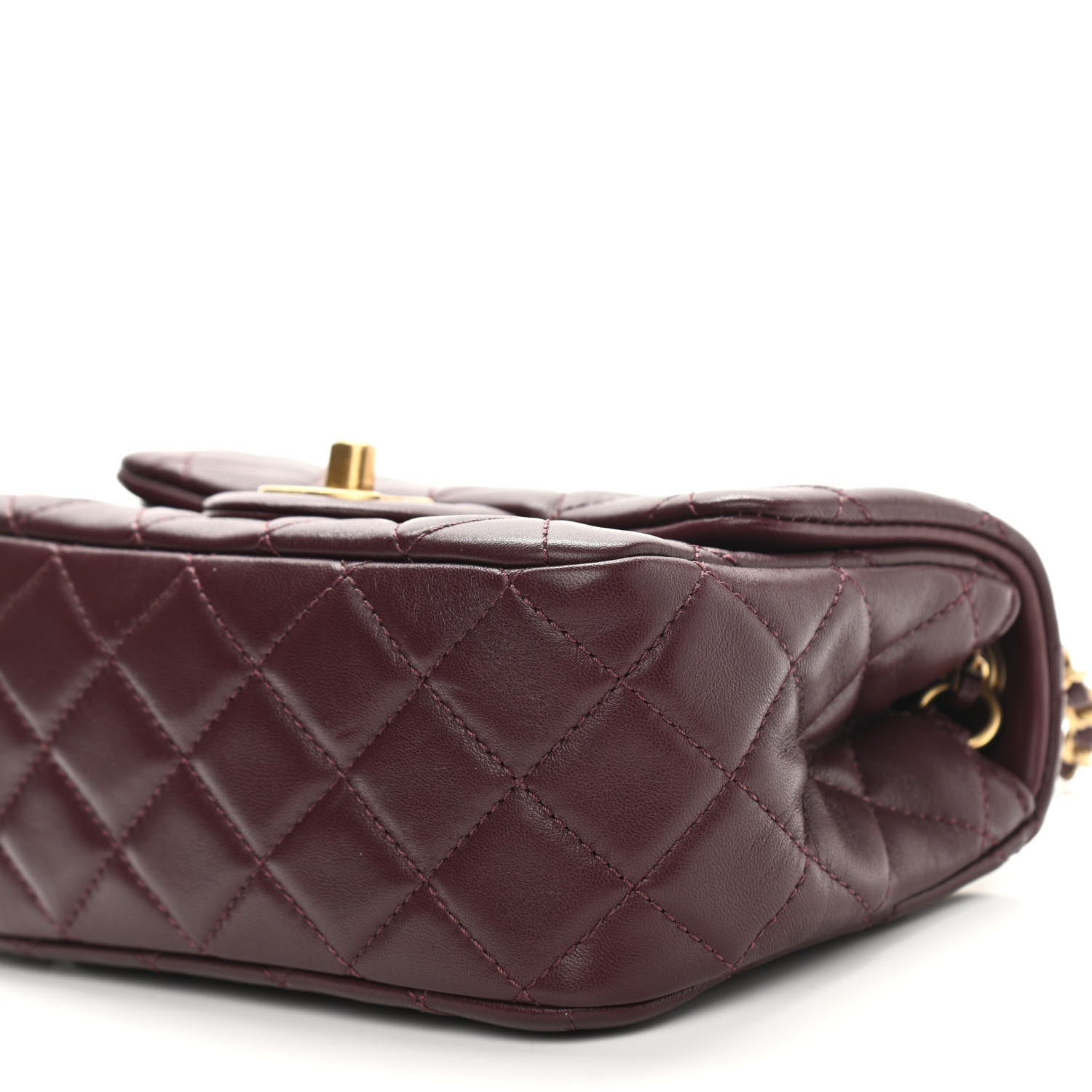 Chanel Lambskin Quilted Mini Pearl Crush Flap Burgundy 10 of 12