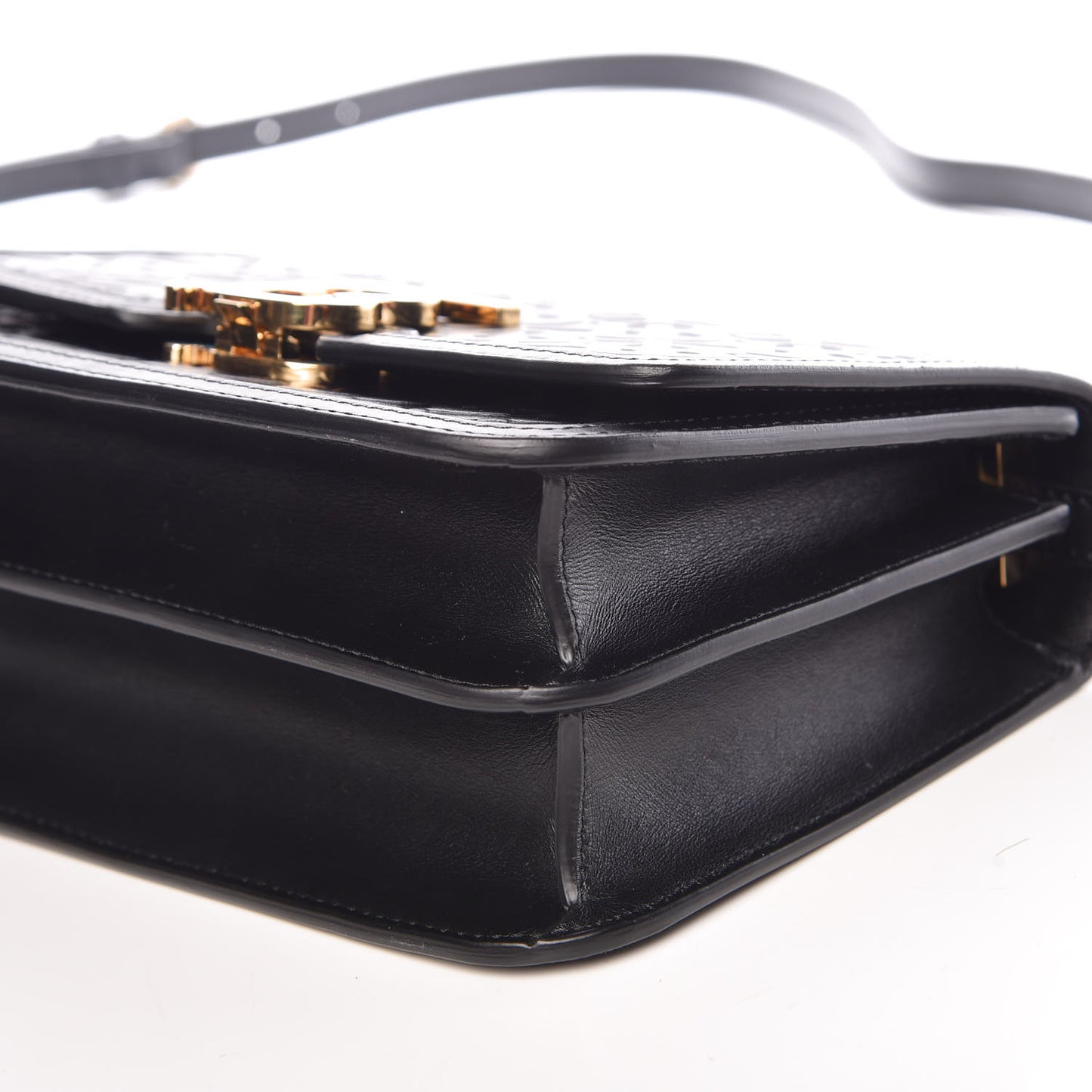 Calfskin Monogram Embossed Small TB Bag Black