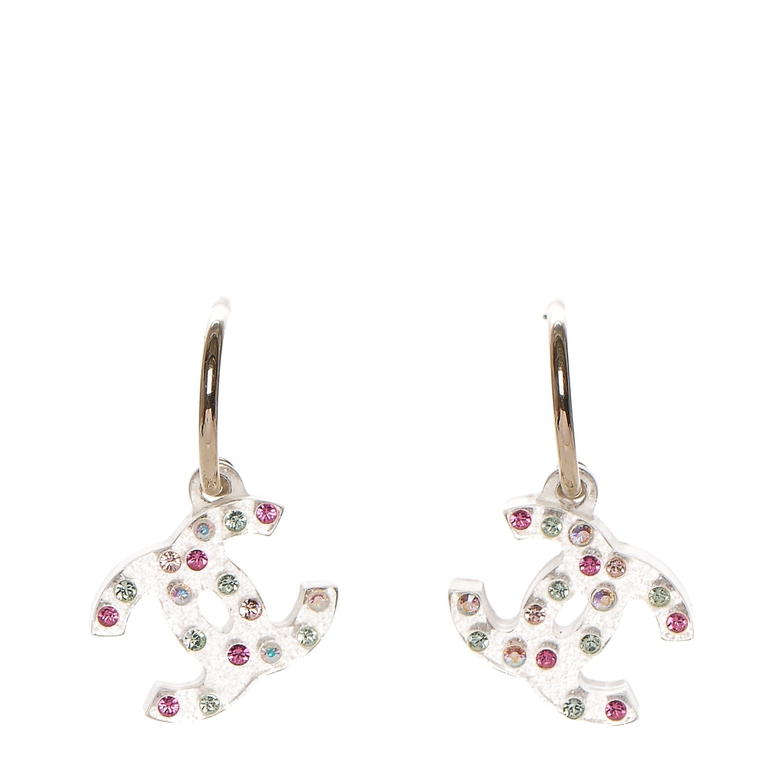 Chanel Resin Crystal CC Earrings Multicolor 1 of 3
