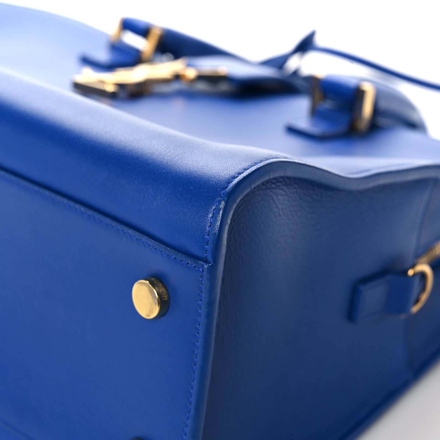 Calfskin Small Monogram Cabas Blue Majorelle