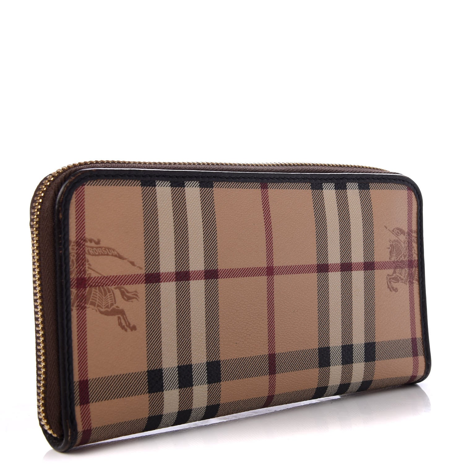 Burberry Haymarket Check Large Ziggy Zip Around Wallet Chocolate 3 of 7