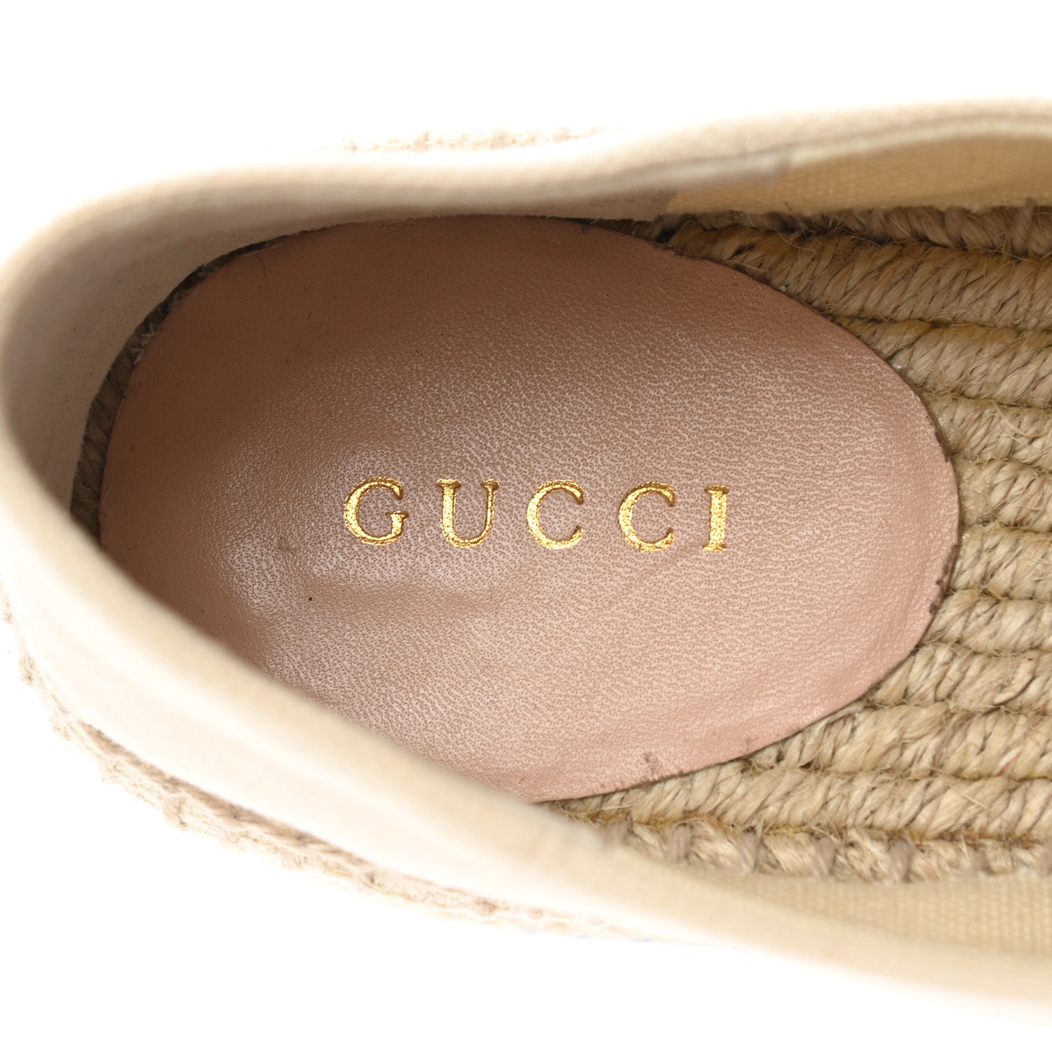Gucci Canvas Logo Lace-Up Platform Espadrilles 36.5 Greggio Grege 7 of 8