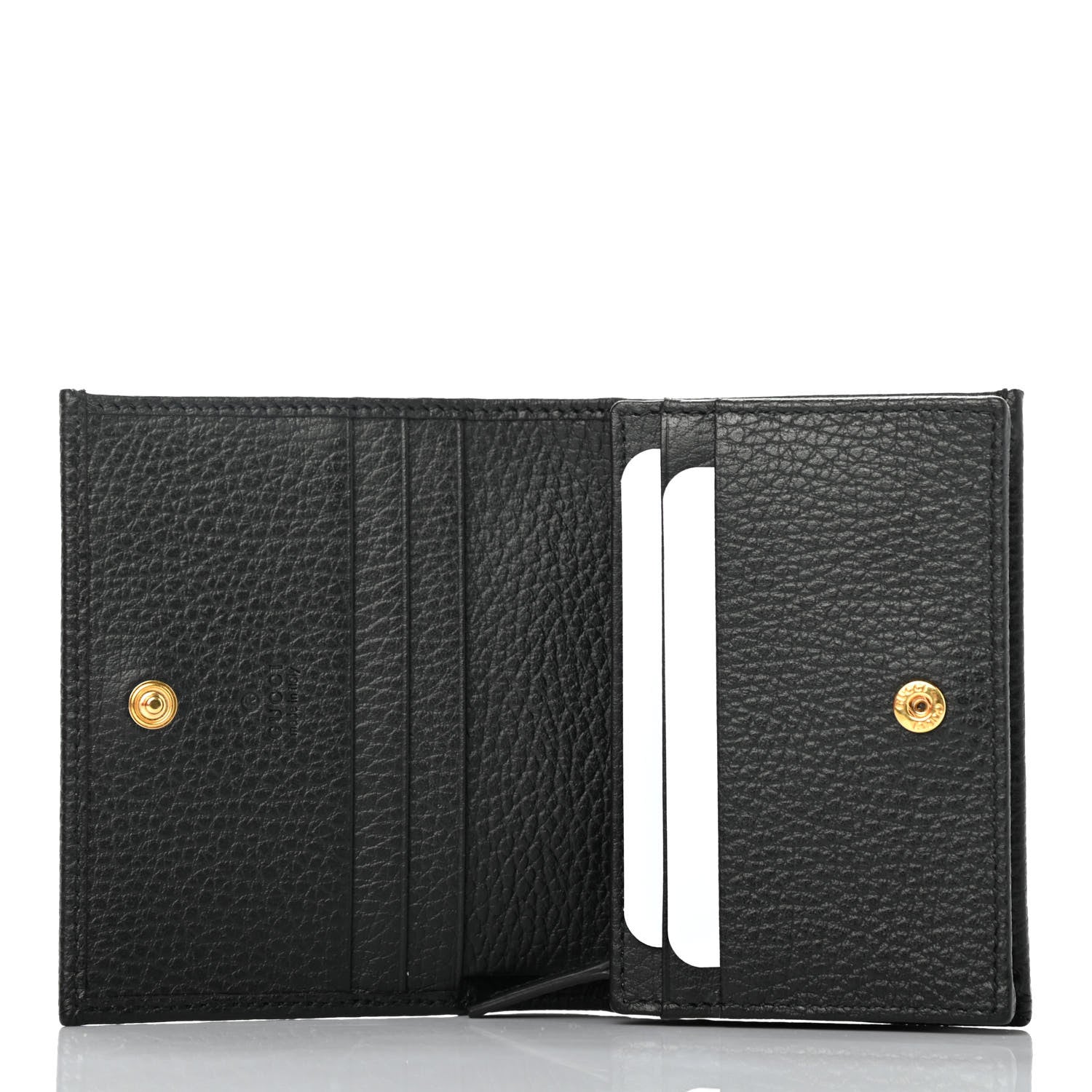 Gucci Pebbled Calfskin GG Marmont Card Case Black 4 of 4