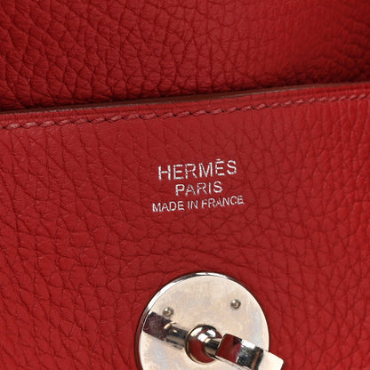 Hermes Taurillon Clemence Lindy 30 Rouge Garance 6 of 19