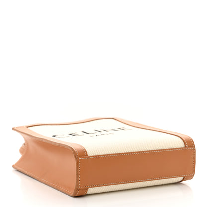 Celine Canvas Calfskin Mini Vertical Cabas Natural Tan 4 of 10
