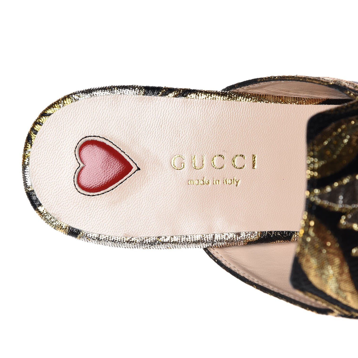 Gucci Jacquard Floral Womens Princetown Slippers 37.5 Oro Black 9 of 11