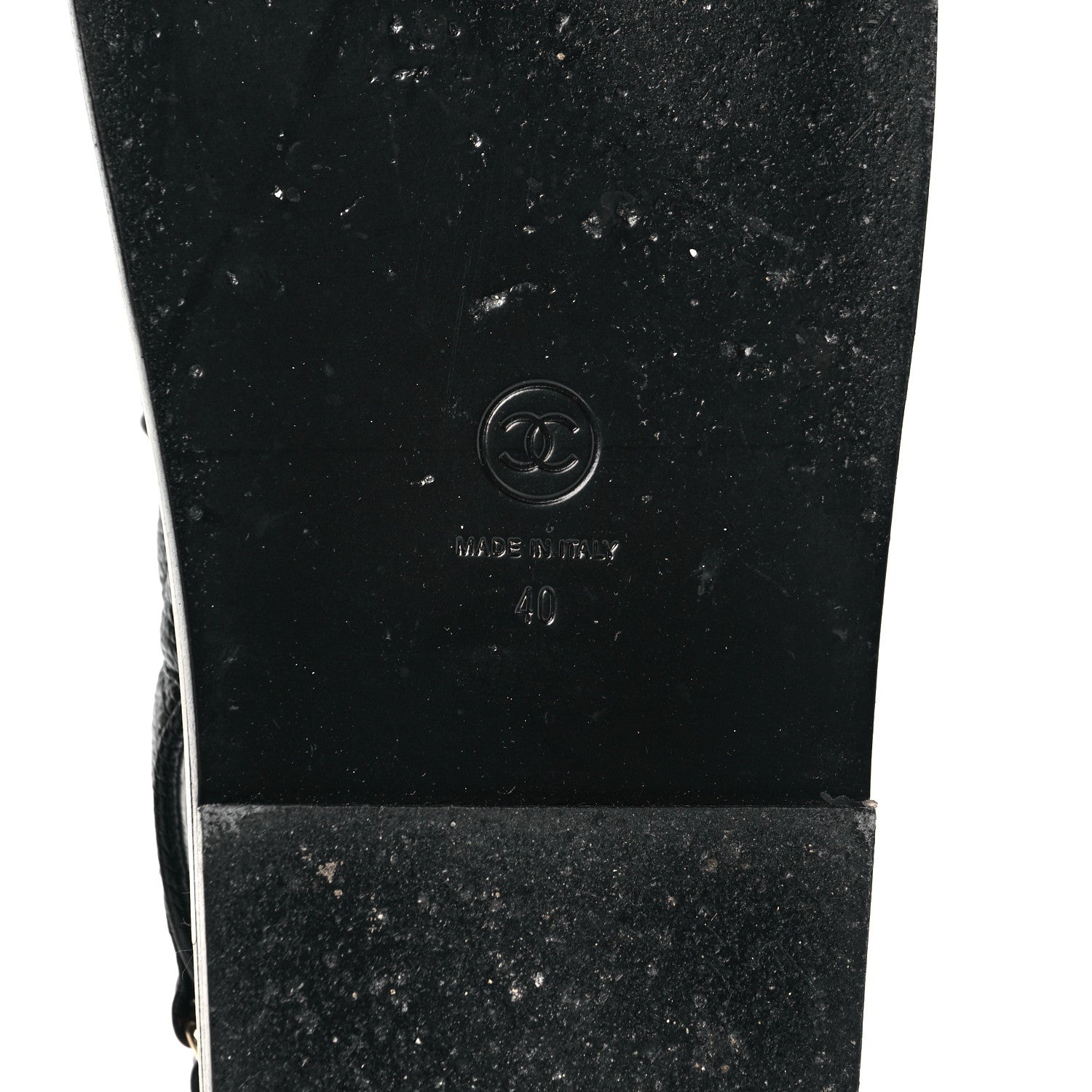 Chanel Grained Calfskin Velcro Dad Sandals 40 Black 6 of 12