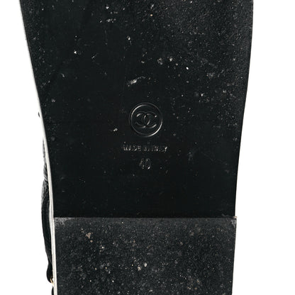 Chanel Grained Calfskin Velcro Dad Sandals 40 Black 6 of 12
