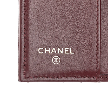 Chanel Caviar Quilted Studded CC Double Flap Wallet Burgundy 7 of 13