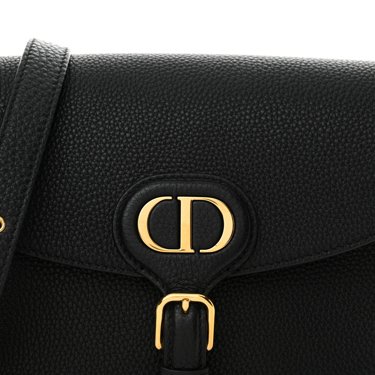 Grained Calfskin Medium Bobby Flap Black