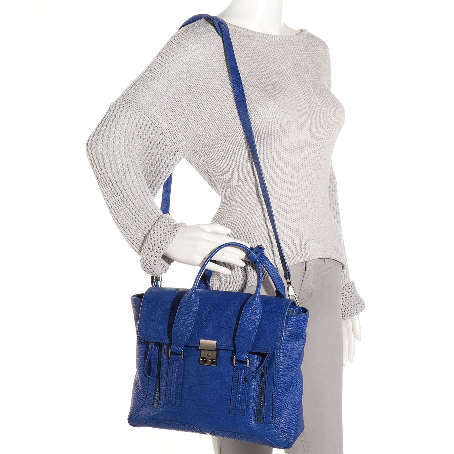 3.1 Phillip Lim 3.1 Medium Pashli Satchel Cobalt Blue 2 of 12