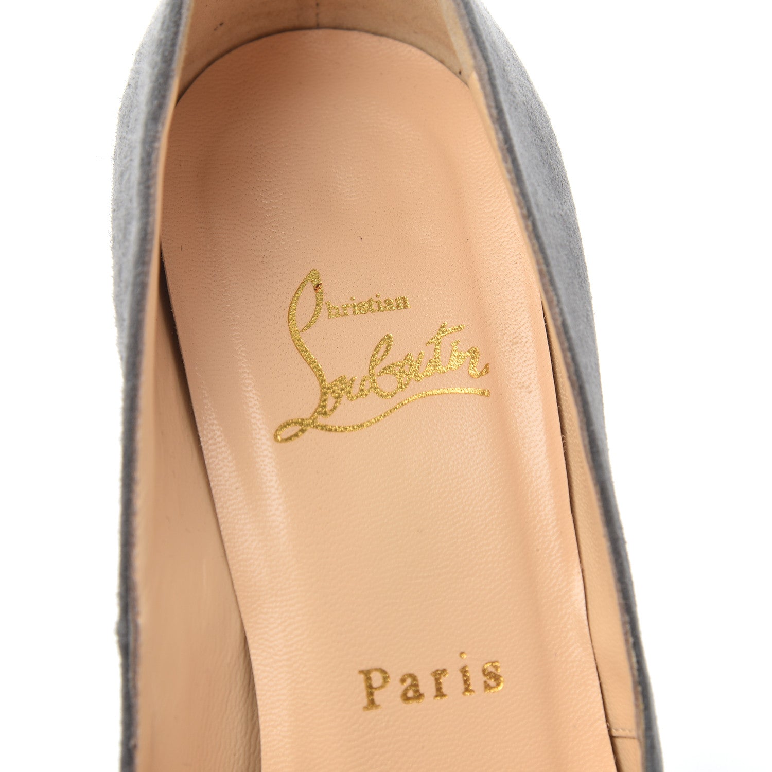Christian Louboutin Suede Palais Royal Trepointe 140 Pumps 38 Grey 6 of 14