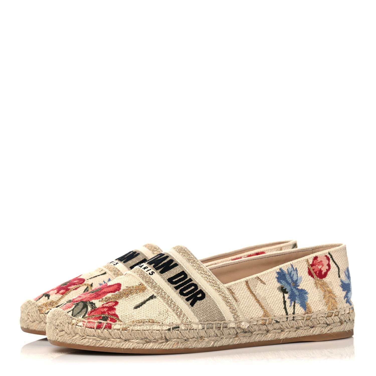 Christian Dior Canvas Embroidered Granville Espadrille 41 Multicolor 3 of 9