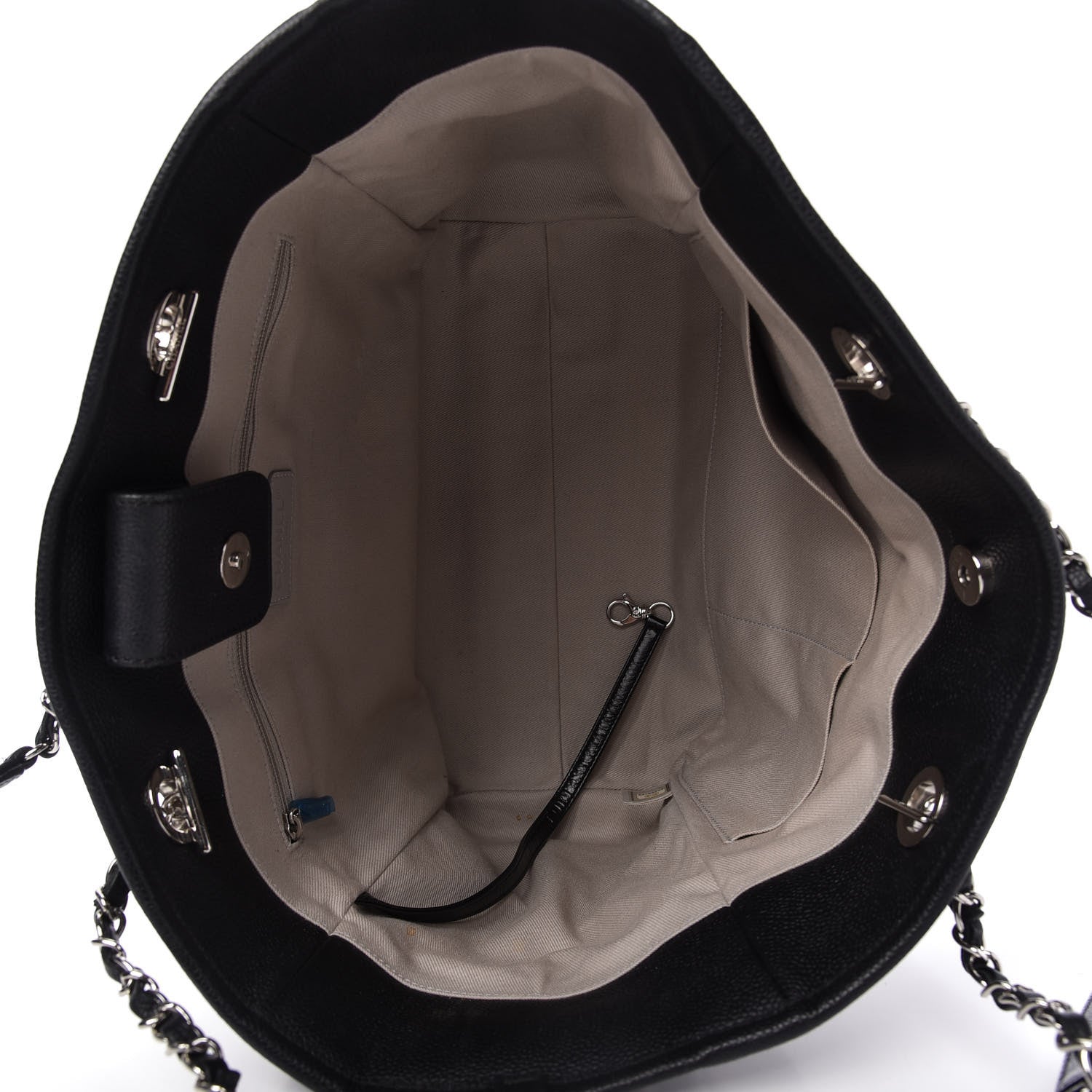 Chanel Glazed Calfskin Small Deauville Tote Black 5 of 10