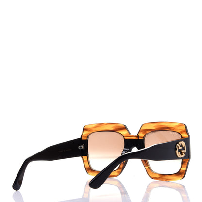 Gucci Acetate Square Frame Sunglasses GG0053S Havana 4 of 10