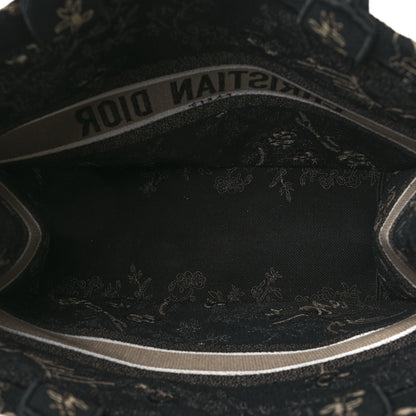 Christian Dior Canvas Embroidered Large Ornamental Cornely Book Tote Black Beige 6 of 13
