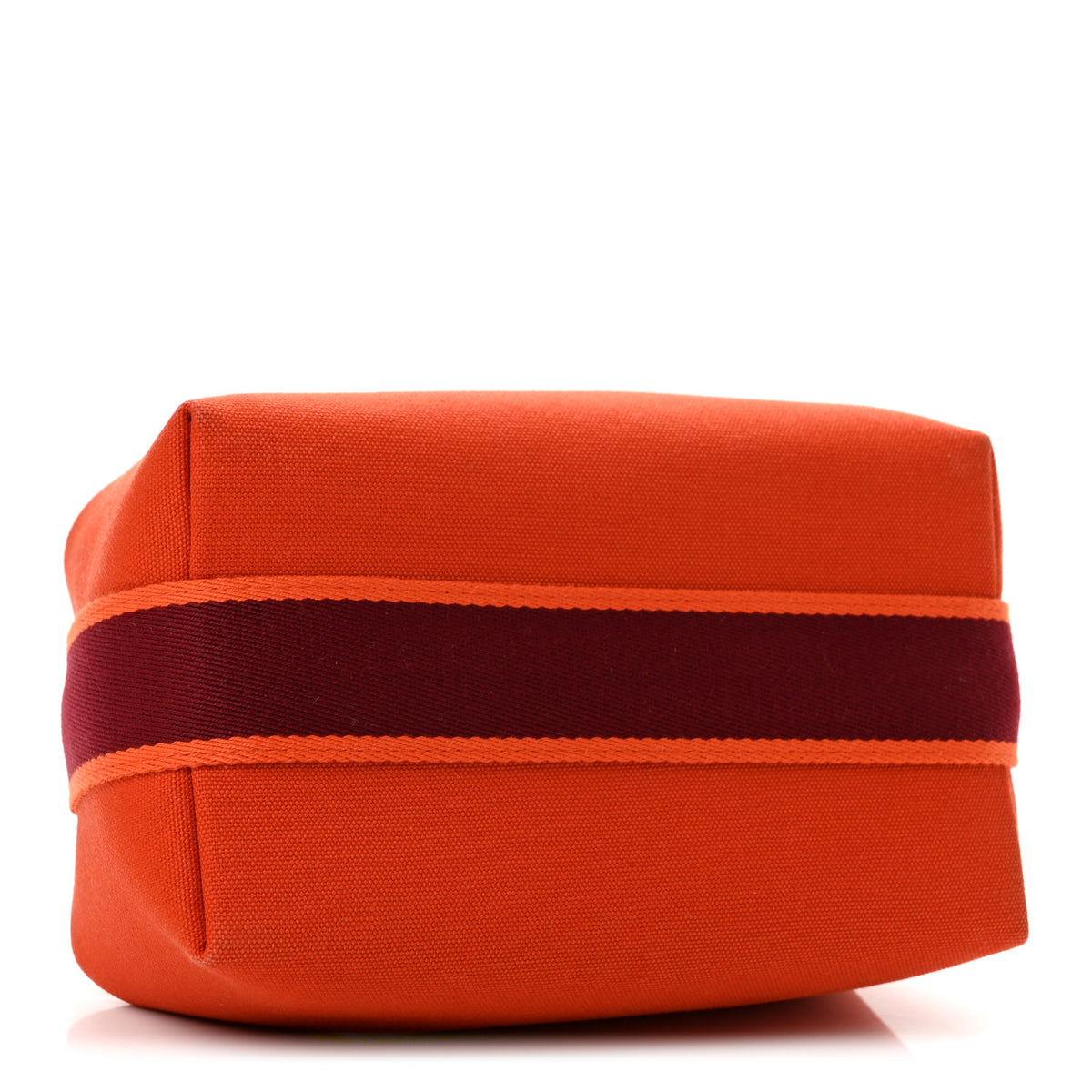 Hermes Canvas Small Bride-A-Brac Pouch Orange Burgundy 4 of 7