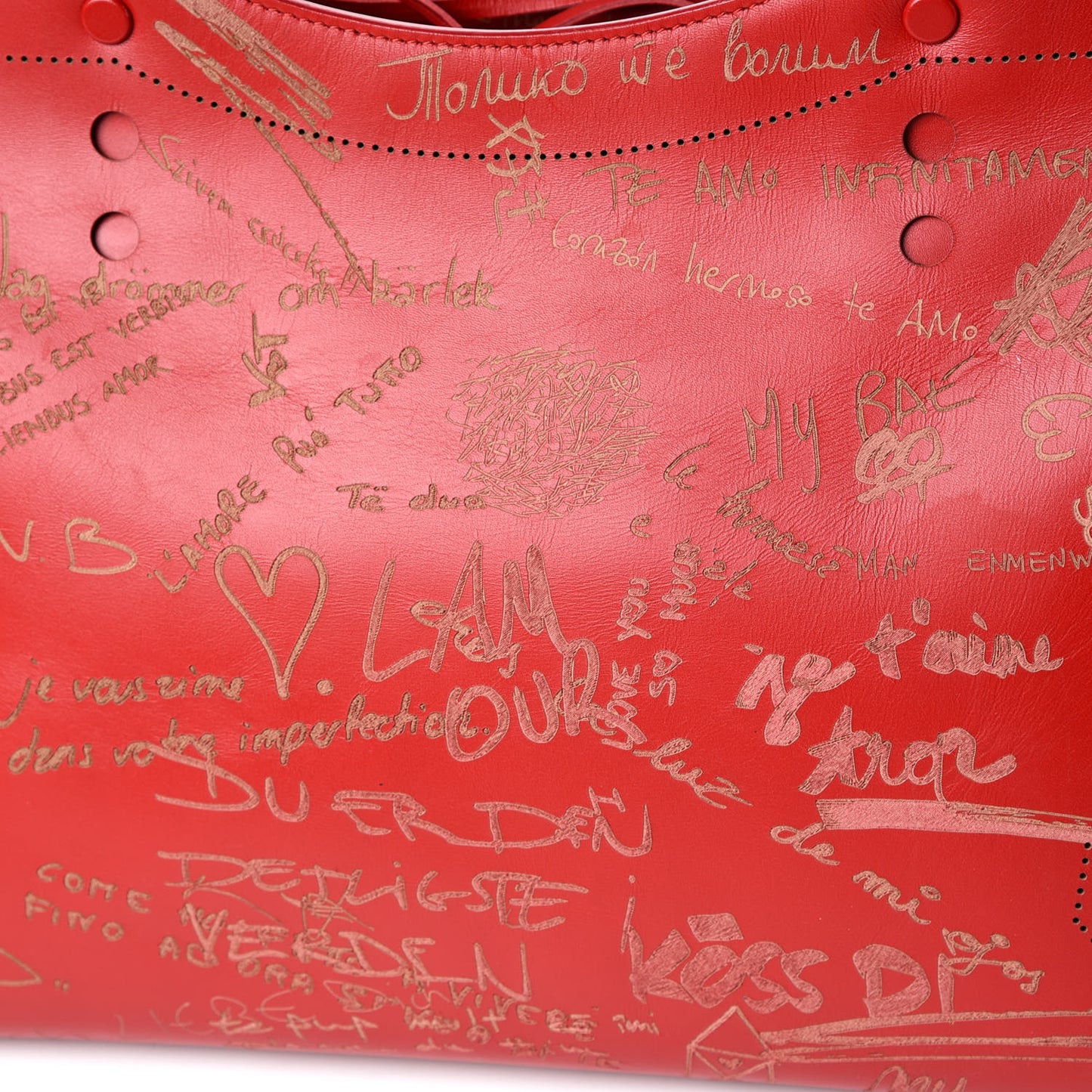 Calfskin Love Perforated Blackout Hardware City Rouge Profond