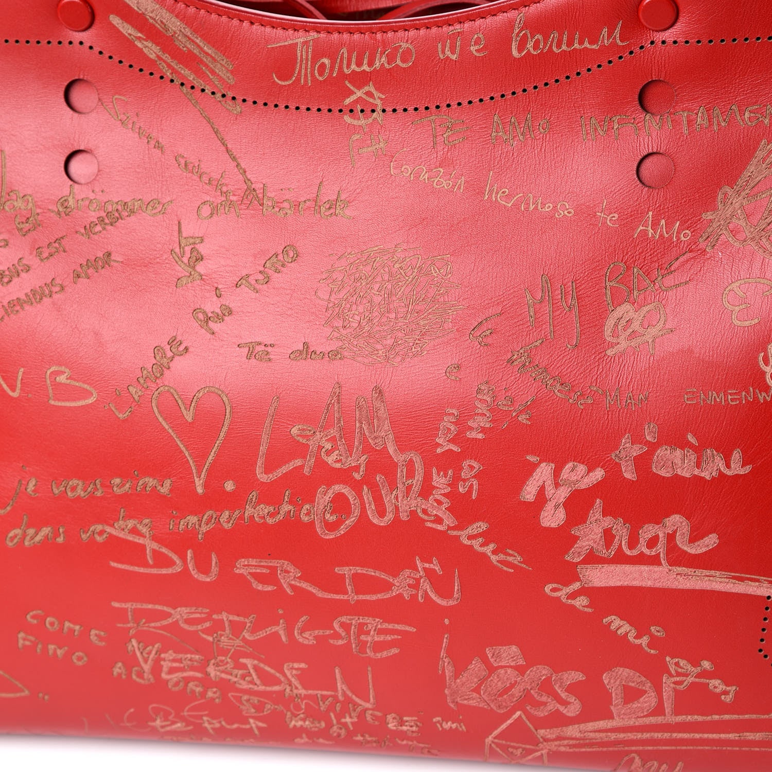 Balenciaga Calfskin Love Perforated Blackout Hardware City Rouge Profond 16 of 16