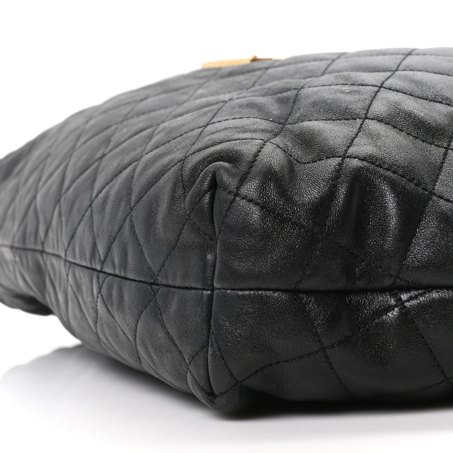 Lambskin Quilted Maxi Icare Shopping Tote Black