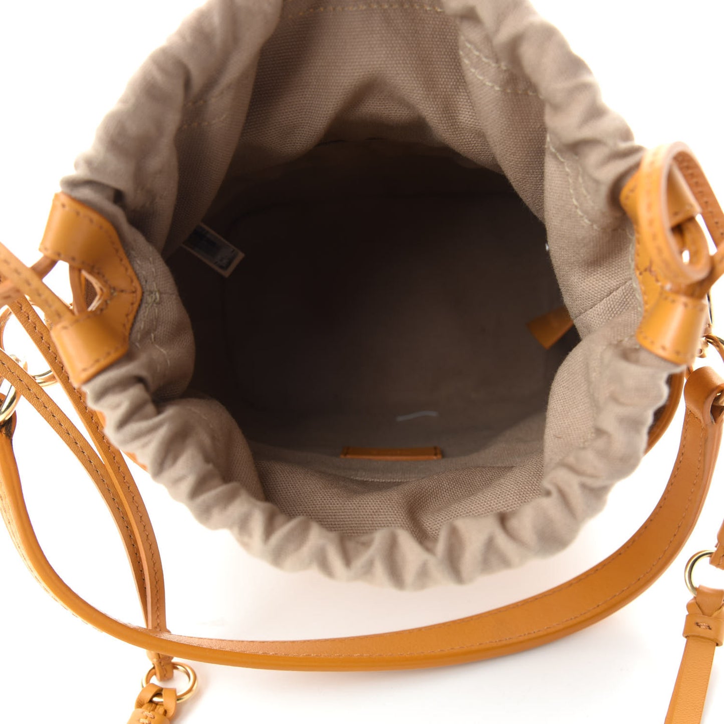Smooth Calfskin Mini Roy Bucket Bag Burning Camel
