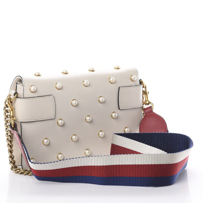 Gucci Nappa Pearl Studded Mini Queen Margaret Broadway Shoulder Bag Mystic White 2 of 7