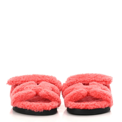 Hermes Woolskin Womens Chypre Sandals 40 Rose Du Desert 2 of 8