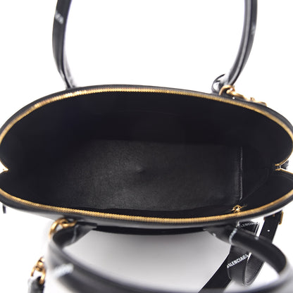 Balenciaga Calfskin Allover Logo M Ville Top Handle Bag Black 5 of 10