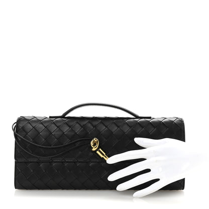 Bottega Veneta Nappa Intrecciato Long Andiamo Top Handle Clutch Black 2 of 6