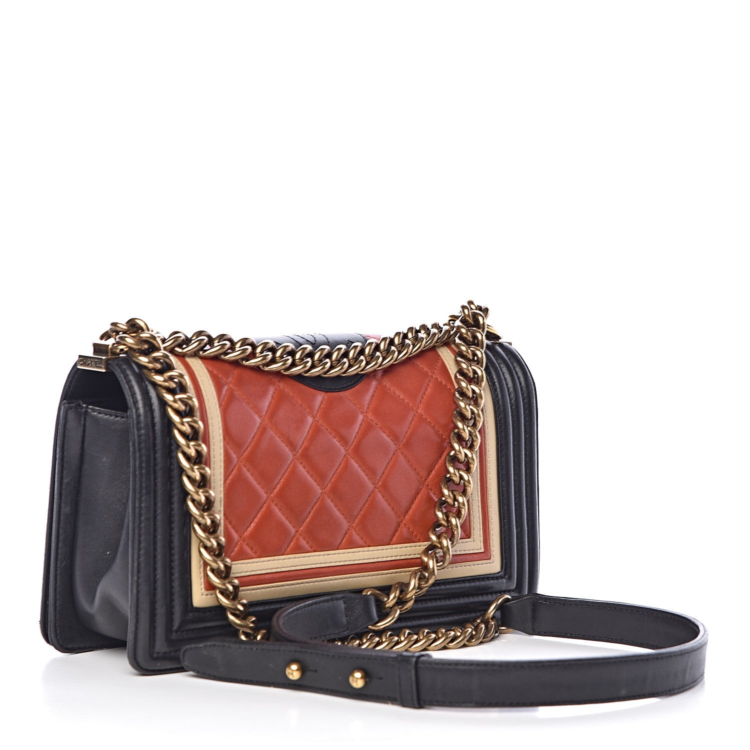 Chanel Lambskin Quilted Medium Crest Embellished Boy Flap Multicolor 3 of 17