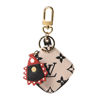 Louis Vuitton Empreinte Monogram Giant Crafty Square Pouch Bag Charm Key Holder Creme Black 1 of 7