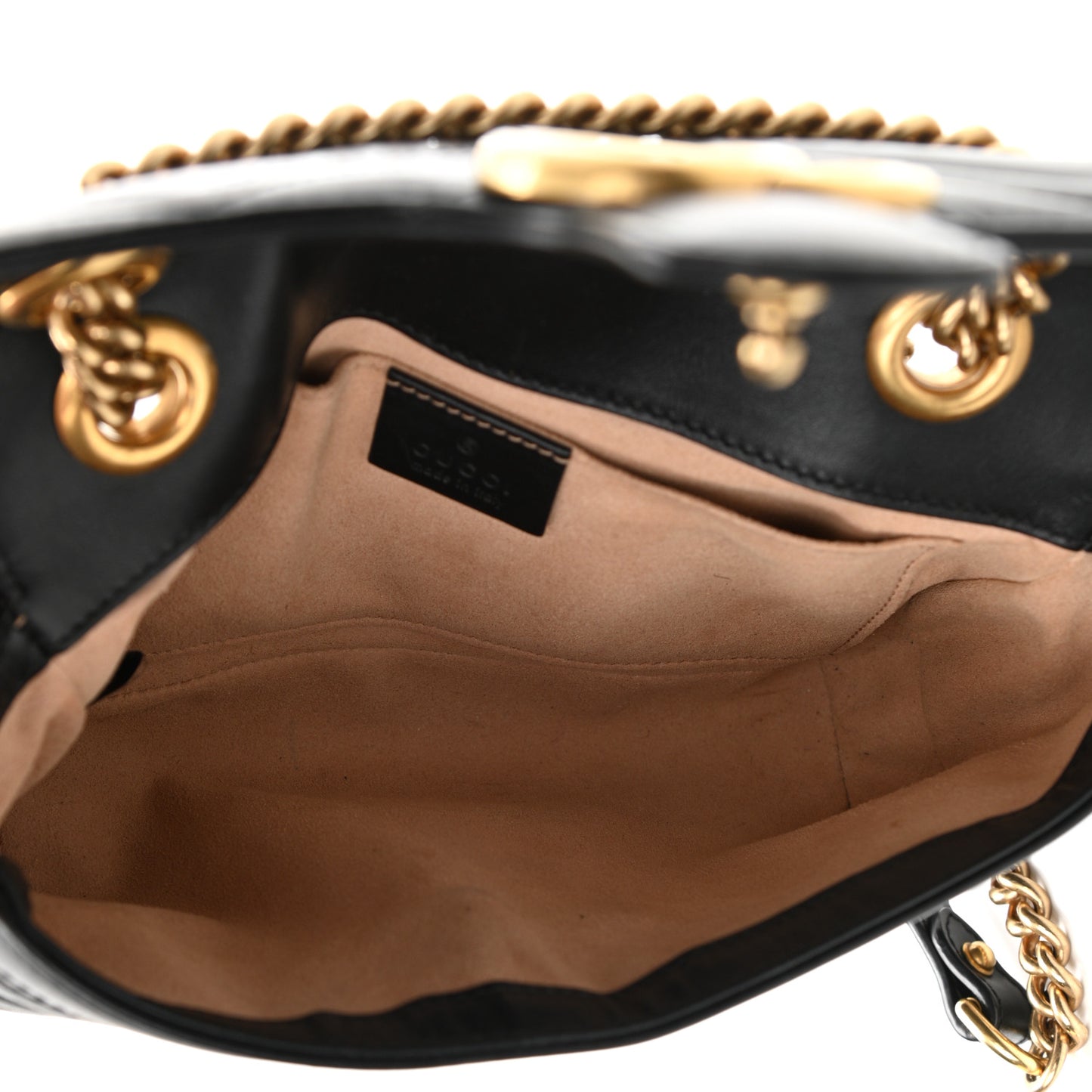 Calfskin Matelasse Mini GG Marmont Shoulder Bag Black