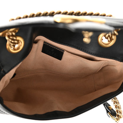 Gucci Calfskin Matelasse Mini GG Marmont Shoulder Bag Black 5 of 9
