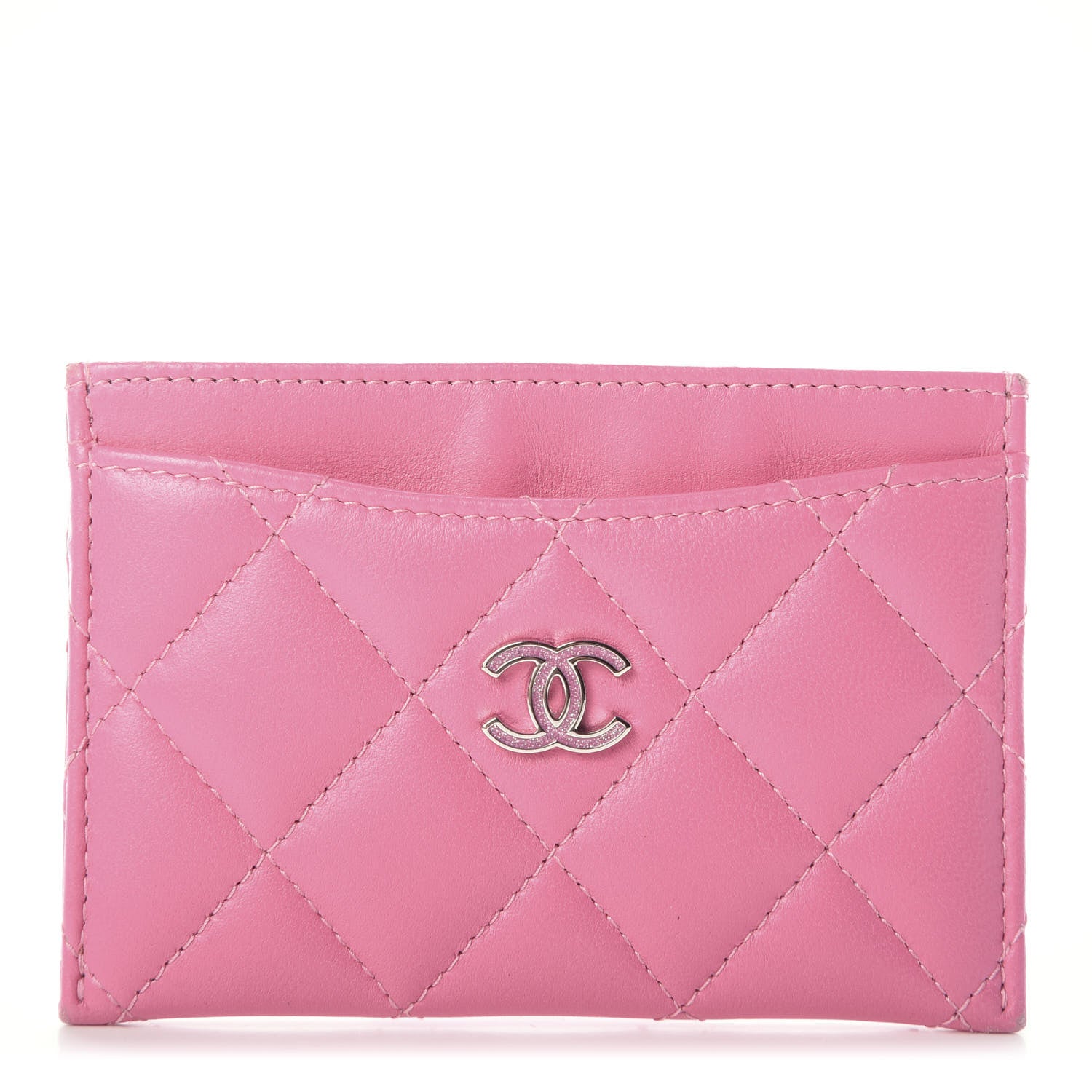 Chanel Lambskin Quilted Card Holder Pink 1 of 7