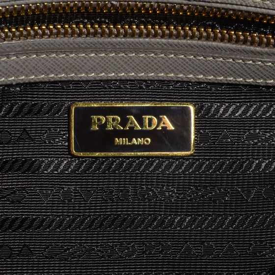 Prada Saffiano Lux Mini Double Zip Tote Argilla 8 of 10