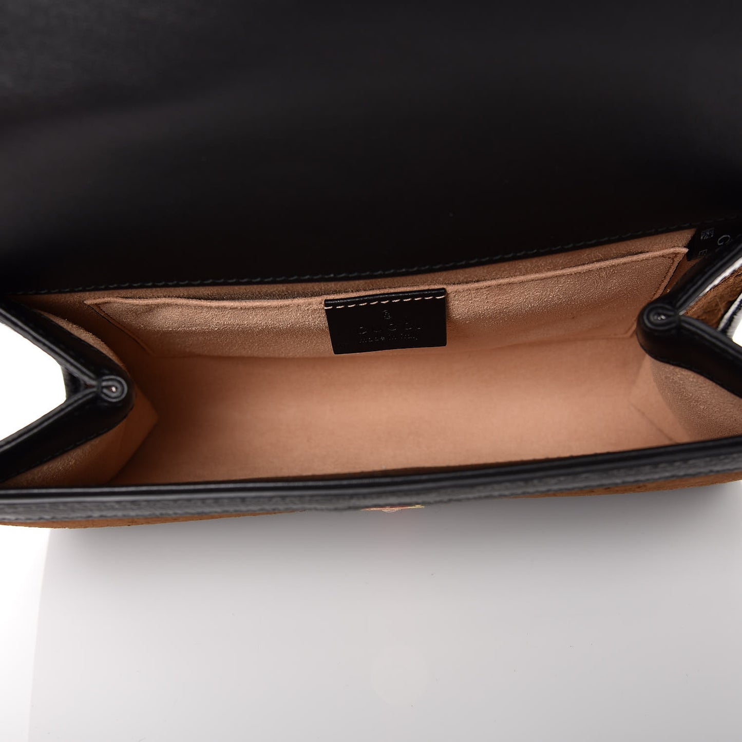Velvet GG Monogram Web Small Rajah Slim Flap Shoulder Bag Brown Black