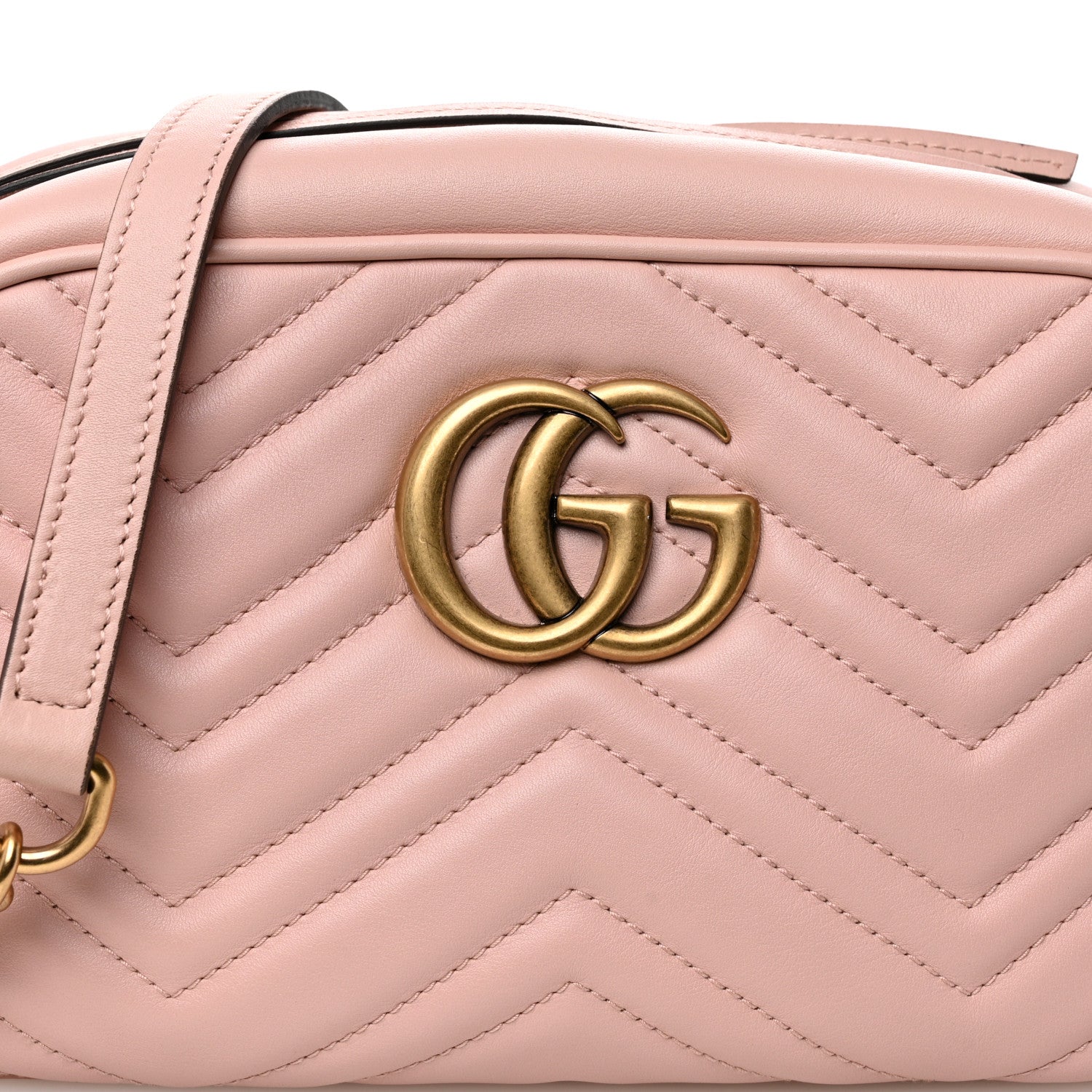 Gucci Calfskin Matelasse Small GG Marmont Chain Shoulder Bag Perfect Pink 8 of 10
