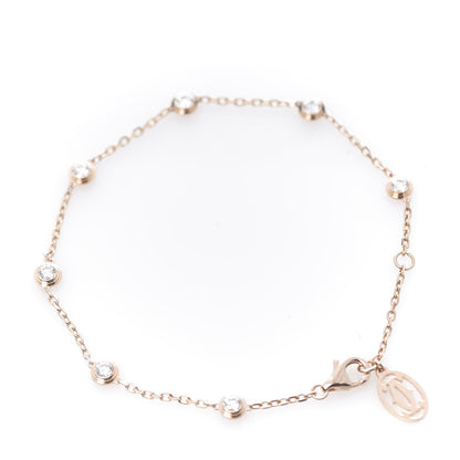 Cartier 18K Pink Gold 7 Diamond D'Amour Station Bracelet 3 of 6