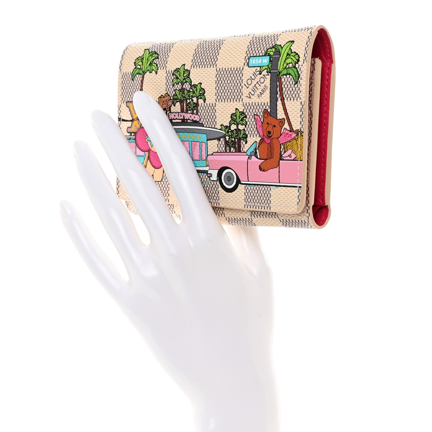 Louis Vuitton Damier Azur 2021 Christmas Animation Hollywood Victorine Wallet Fuchsia 2 of 10