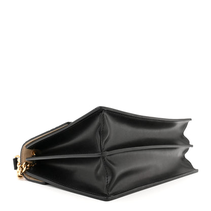 Fendi Vitello Liberty Bi-Color FF 1974 Embossed Chain Strap Kan U Shoulder Bag Black Maya 3 of 9