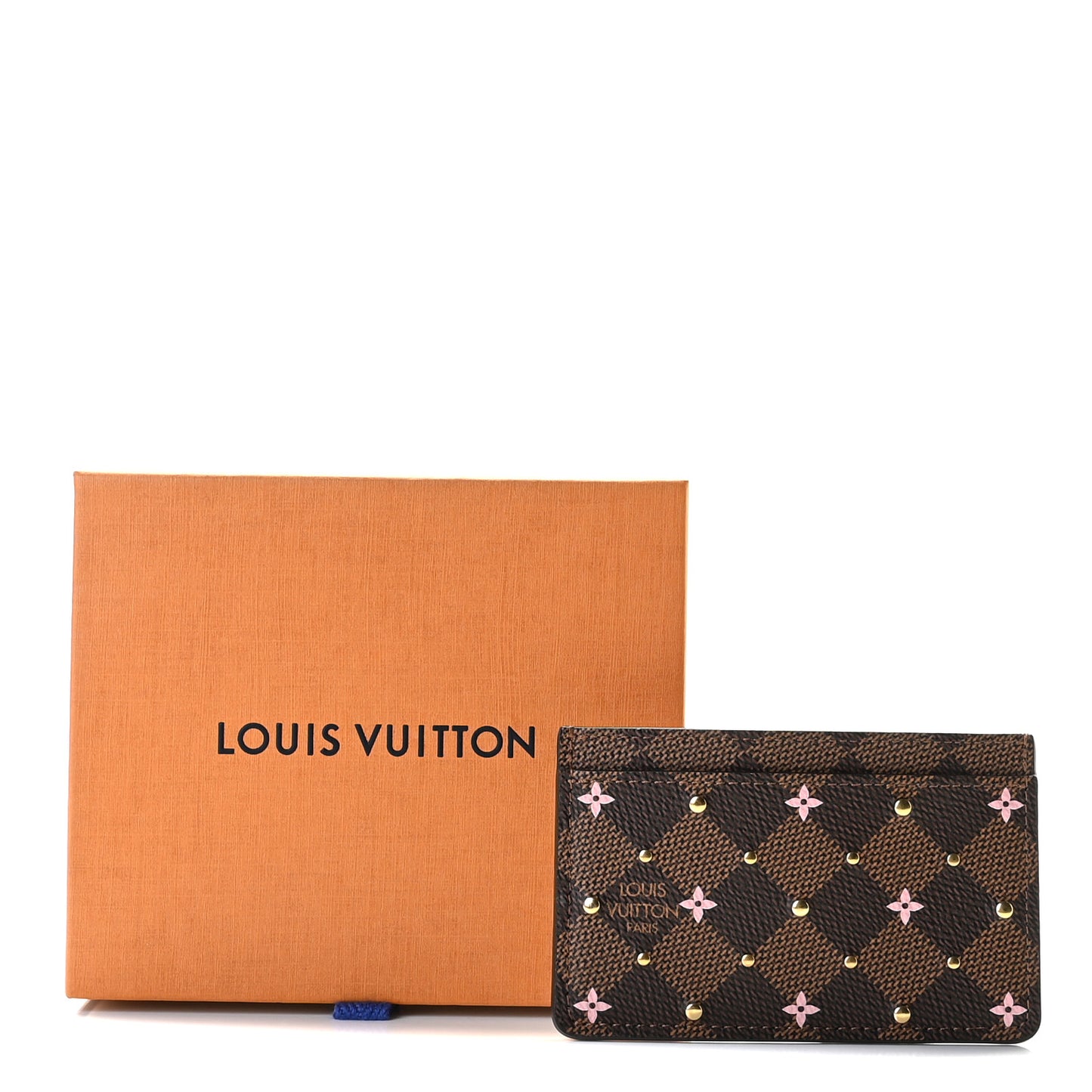 Damier Ebene Studded Card Holder