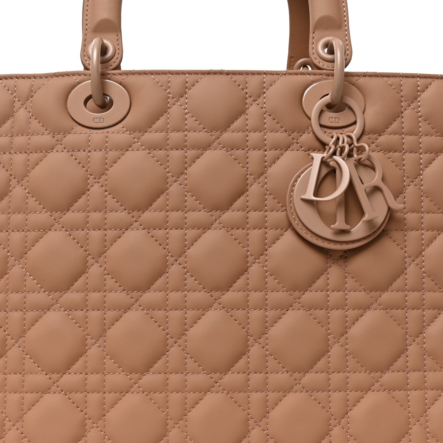Christian Dior Ultra Matte Calfskin Cannage Large Lady Dior Beige 8 of 10