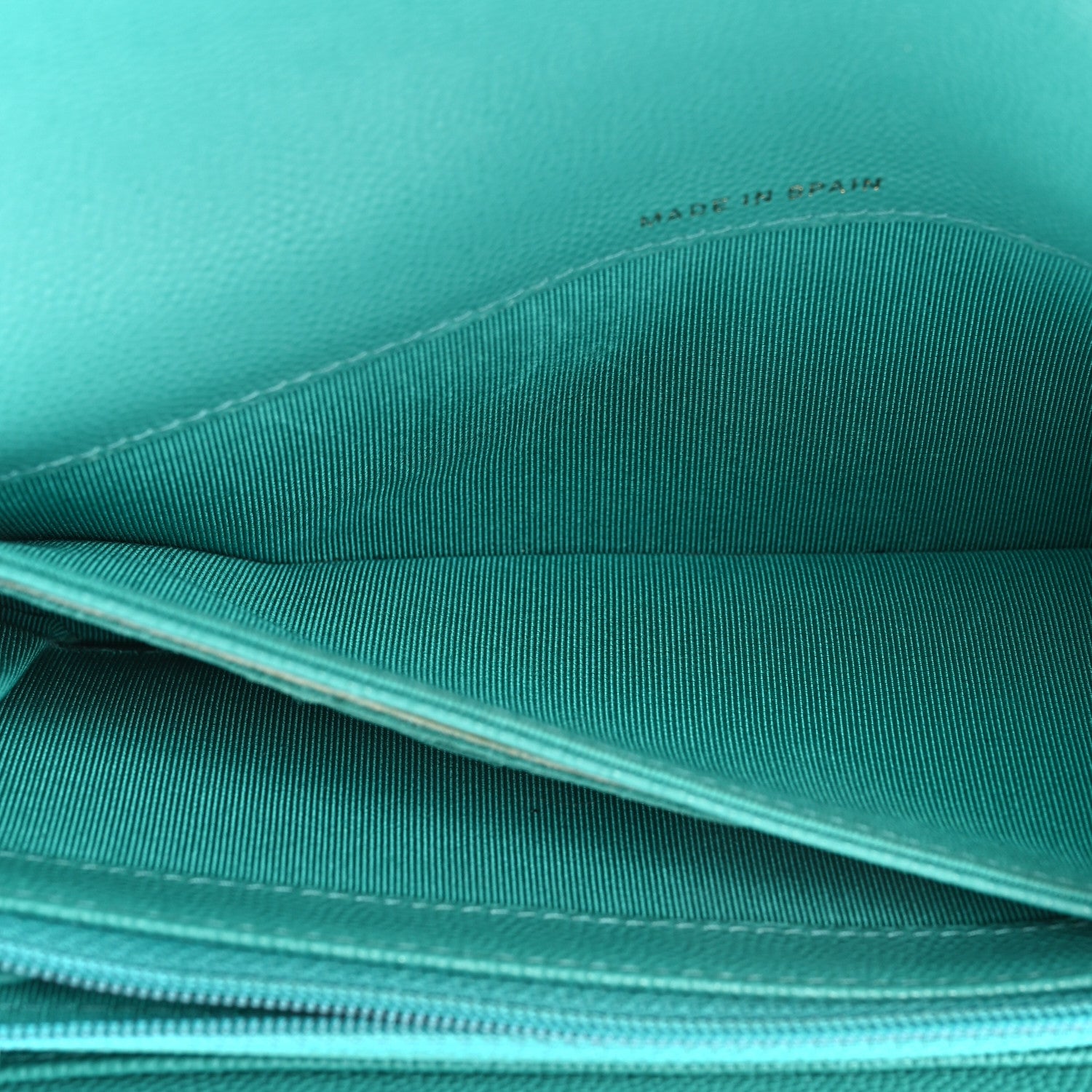 Chanel Caviar Quilted Large Gusset Flap Wallet Turquoise 5 of 21