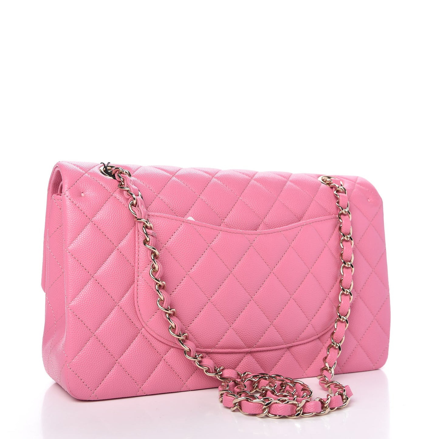Caviar Quilted Medium Double Flap Pink