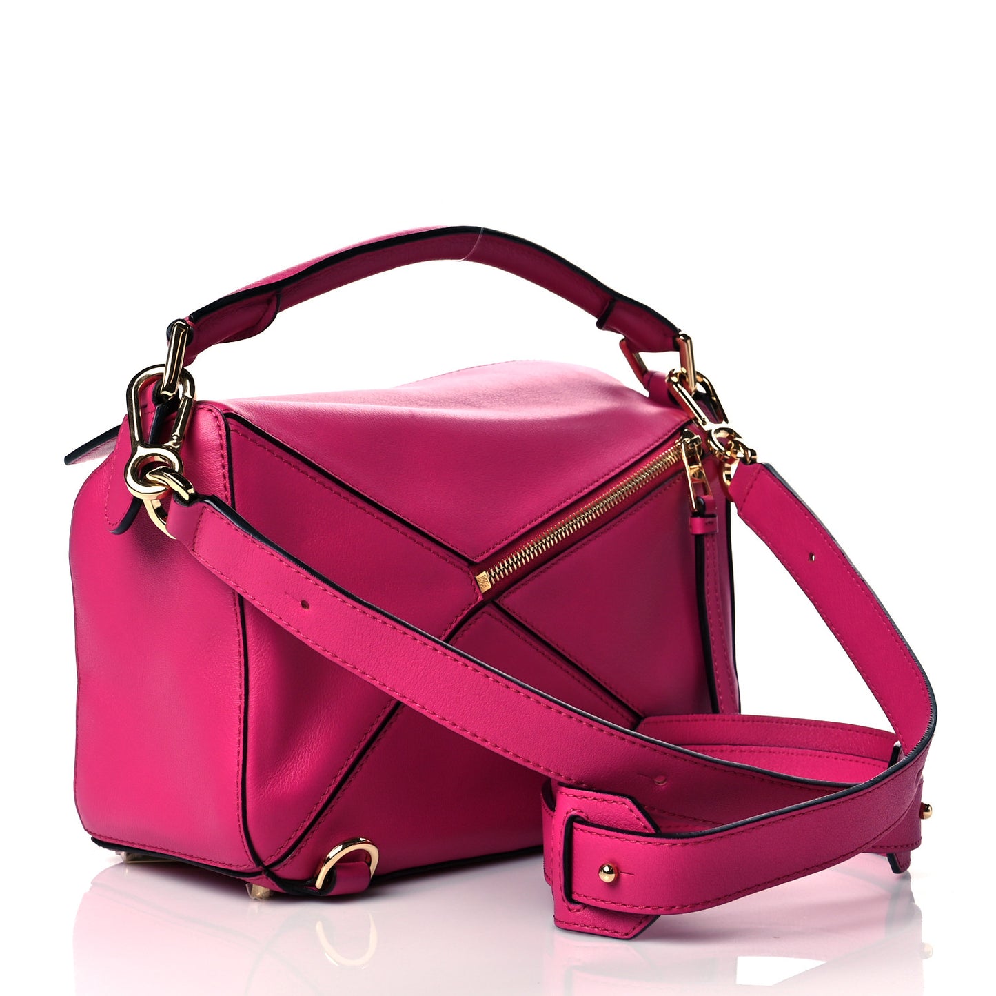 Calfskin Small Puzzle Bag Fuchsia