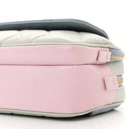 Chanel Goatskin Quilted Waist Bag Green Blue Pink 10 of 10