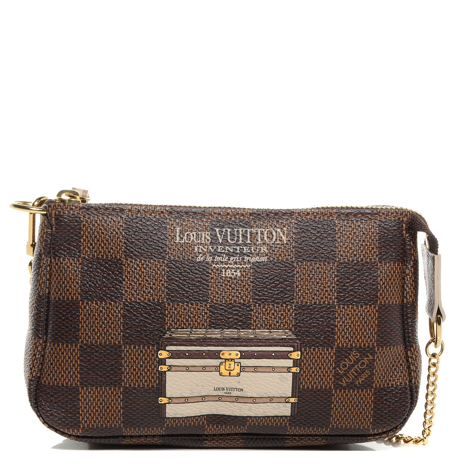 Louis Vuitton Damier Ebene Trunks and Locks Mini Pochette Accessories 1 of 8