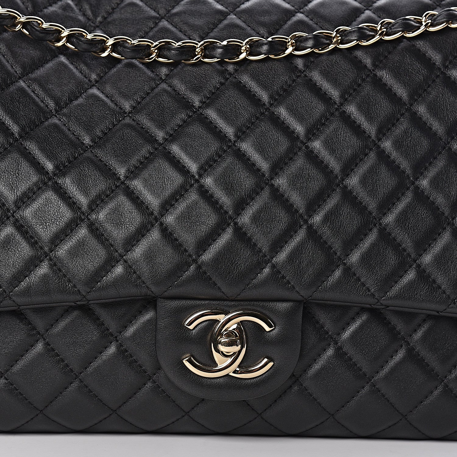 Chanel Calfskin Quilted XXL Travel Flap Bag Black 8 of 10