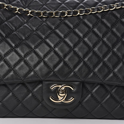 Chanel Calfskin Quilted XXL Travel Flap Bag Black 8 of 10